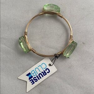 Cruise Club 3 stone gold wrapped wire bracelet